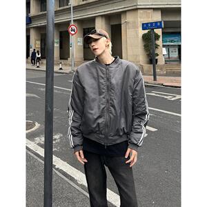 三杠秀场Bomber夹克秋冬棉服保暖美式短款休闲宽松外套 M07/P118图片