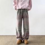 弯刀休闲裤秋冬男款羊毛提花裤子美式潮牌加绒炸街长裤D599/P68，男装休闲裤，星座206（原A221）