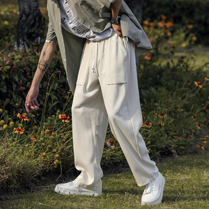 2026夏季薄款男士休闲长裤秋季潮牌速干男运动裤冰丝男裤D511/P40图片