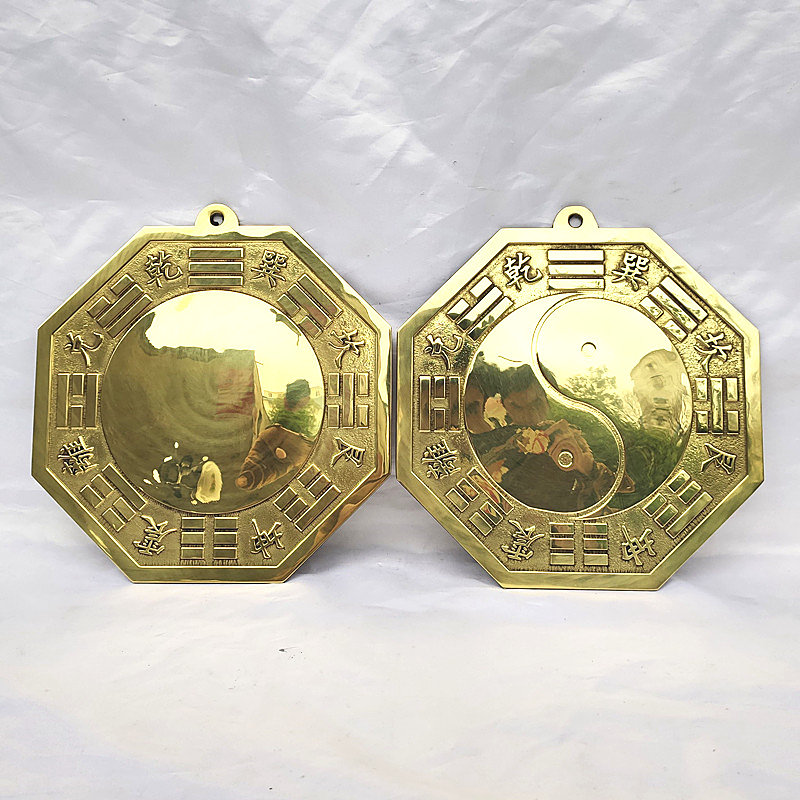大号全铜太极八卦镜 凸镜 凹镜 凸鱼铜器中式摆件家居装饰工艺品