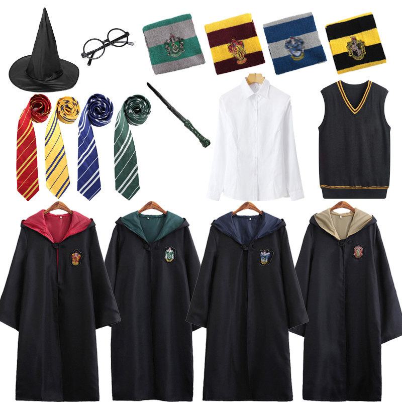 哈利魔法长袍全套cos服装格兰儿童芬多四大学院特价表演校服c斗篷