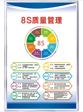 8S质量管理质量方针目标品质管理标语企业工厂车间公司文化宣传牌