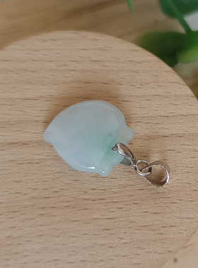 仅此一个正品天然翡翠冰种飘花翠绿桃花运玉桃吊坠实物一对一拍照