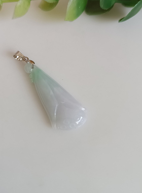 高档天然紫罗兰翡翠玉兰花吊坠