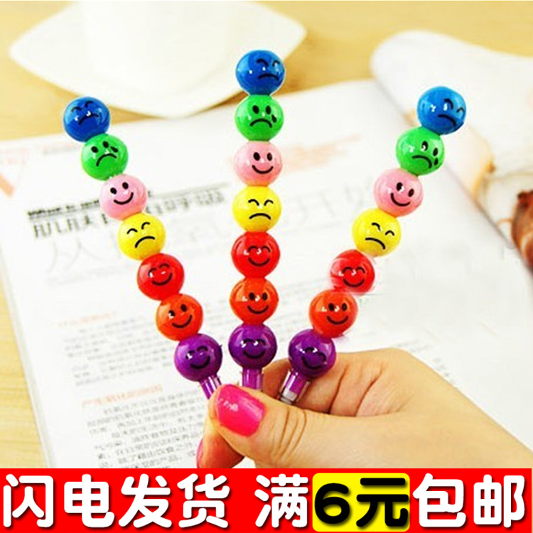 韩国款笑脸铅笔糖葫芦免削奖品