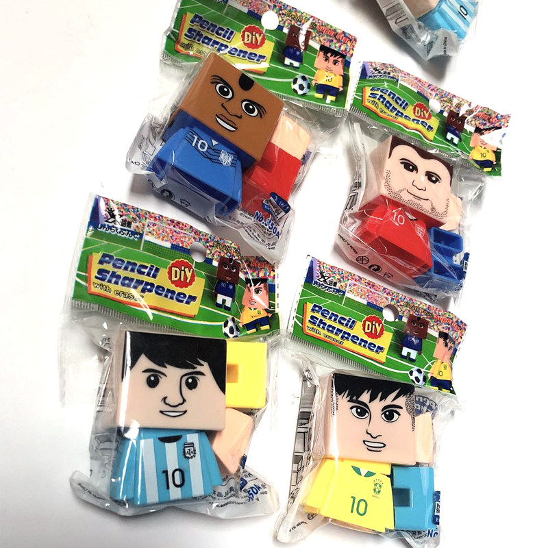 9.9 무료 배송 DIY 크리 에이 티브 조립 악당 이중 구멍 연필 깎이 지우개 학생 선물 상품