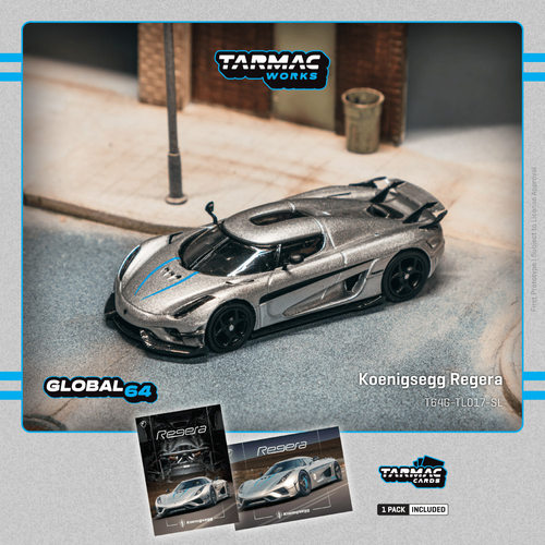 1/64 TW科尼赛克Regera 银色蓝拉花 合金封闭模型