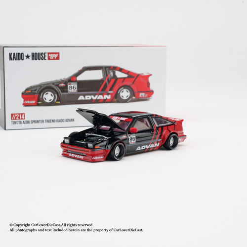 1/64KHMG 丰田AE86 ADVAN#86黑红 盒装#214 合金模型