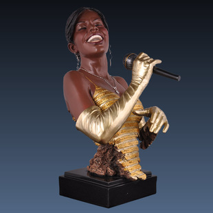 酒吧會所創(chuàng)意飾品 歌手 仿真人物雕像 黑人樂隊音樂人物雕塑擺件
