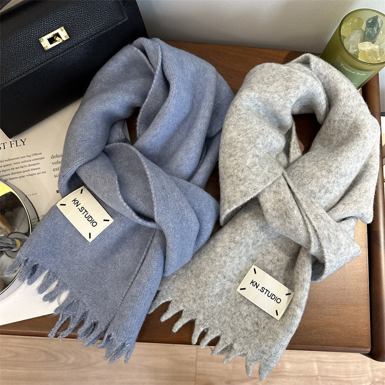 蓝灰色系！灰色小围巾短须窄版女冬季羊毛软流苏针织毛线日系保暖,服饰配件/皮带/帽子/围巾,围巾/丝巾/披肩,淘宝优惠券,粉丝福利购,淘宝优惠卷