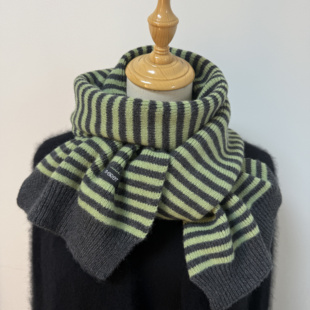 外贸公司订单 彩色针织学生暖围脖旅游 柔软条纹仿羊绒围巾女韩版