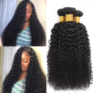 curly real human bundles kinky hair extension Brazilian