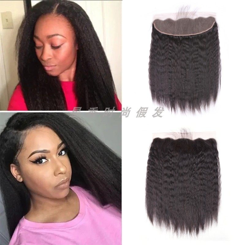 10A Lace frontal hair brazilian human hair kinky straight
