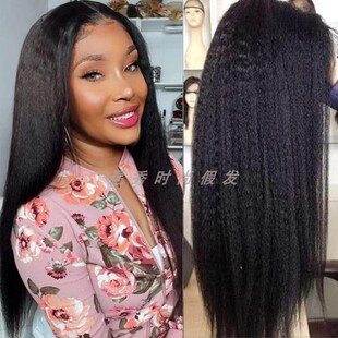 human hair wigs kinky straight 13*4 Full Lace frontal wig