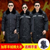 Флисовый зимний пуховик, удерживающая тепло куртка для работы, увеличенная толщина