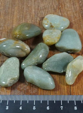 21943号 新疆玉龙喀什河和田玉青玉籽料10颗