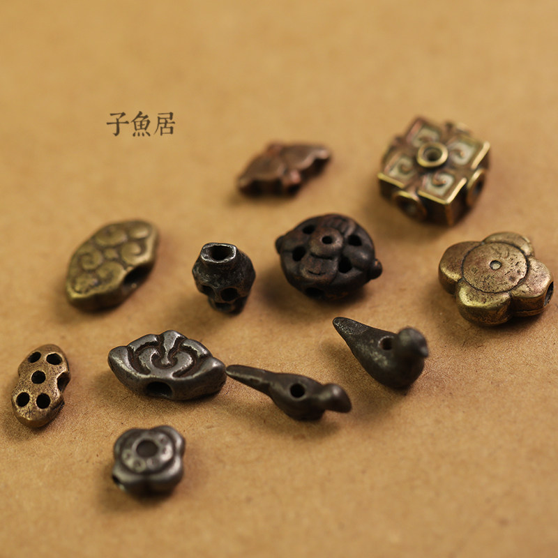 藏式手工铜铁背云儿老铜钱铁器熔铸云背文玩配饰