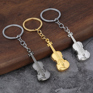 厂家直销复古吉他小提琴金属钥匙扣跨境钥匙链配件批发包包挂件