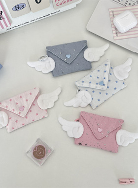 可爱翅膀零钱包2025迷你小包卡包硬币收纳耳机杂物整理袋