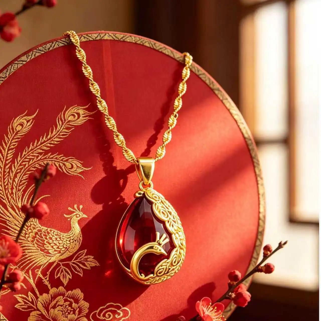 合金仿水晶项坠/吊坠新款凤凰吊坠轻奢精致时尚百搭女款气质锁骨