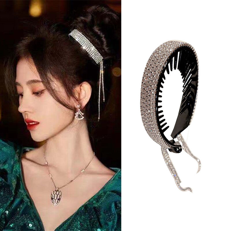 鞠婧祎同款发夹盘发神器水钻流苏丸子头发扣马尾扣头发造型器头饰