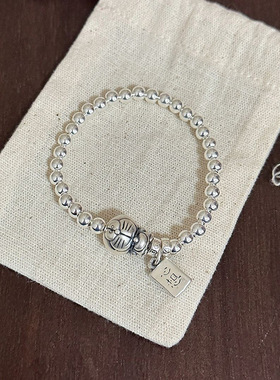 小红书爆款可爱哆啦A梦银珠手链女时尚轻奢叮当猫百宝袋手串珠子