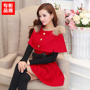 秋冬装韩版女装小矮个子150cm显高小码毛呢外套+背心裙套装连衣裙