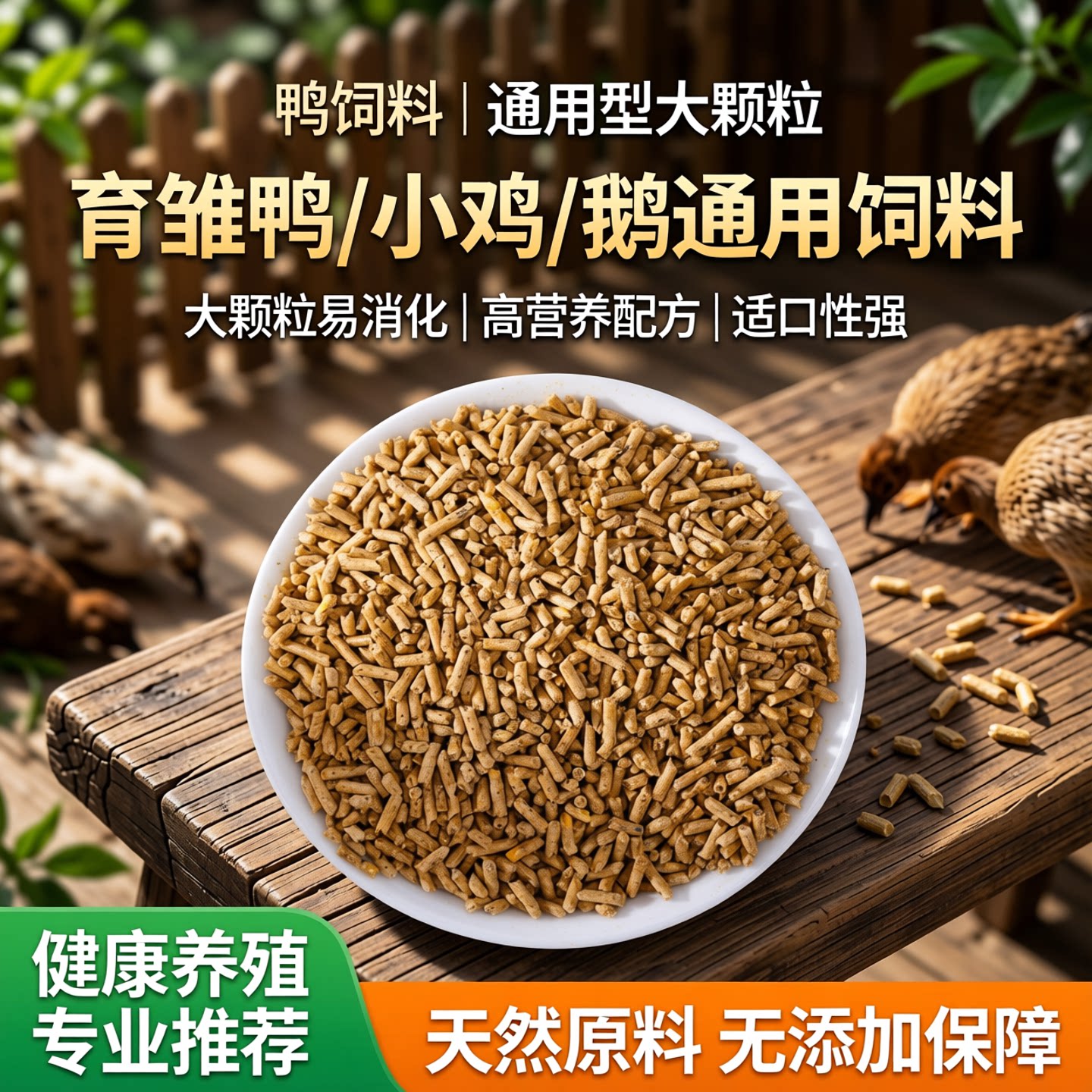鸭饲料大颗粒育雏鸭饲料小鸭鸡鸭鹅通用大鹅小鸡钓鱼打窝用鸭食物