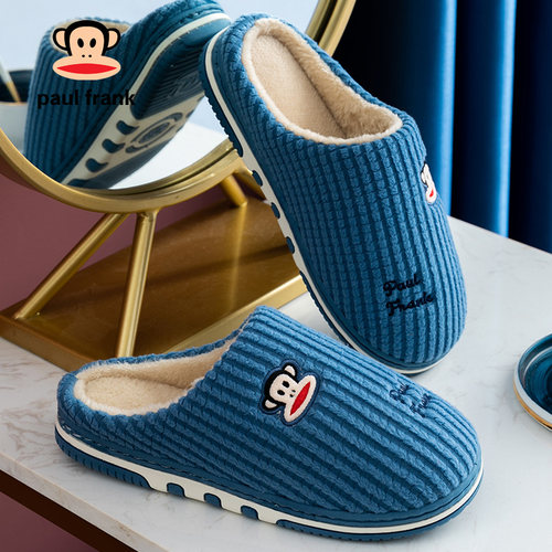 大嘴猴正品加绒情侣保暖棉拖鞋