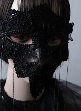 化妆舞会面具女全脸假面罩蕾丝唱歌覆面系舞台情趣调成人演出面具