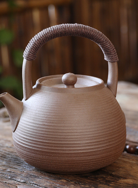 章泽雄陶瓷烧水壶陶瓷提梁养生煮茶壶单个无釉电陶炉围炉碳炉明火