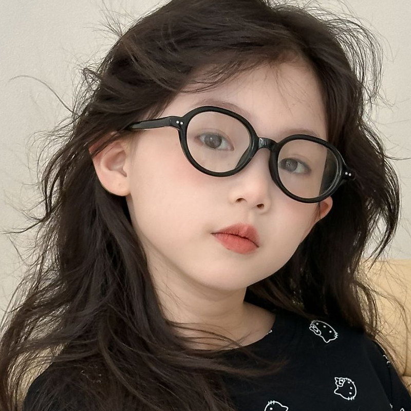 韩版儿童平光镜女童装饰复古眼镜中大童防蓝光镜百搭眼睛框潮