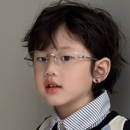 儿童时尚 无框金属架素颜镜英伦风造型眼镜