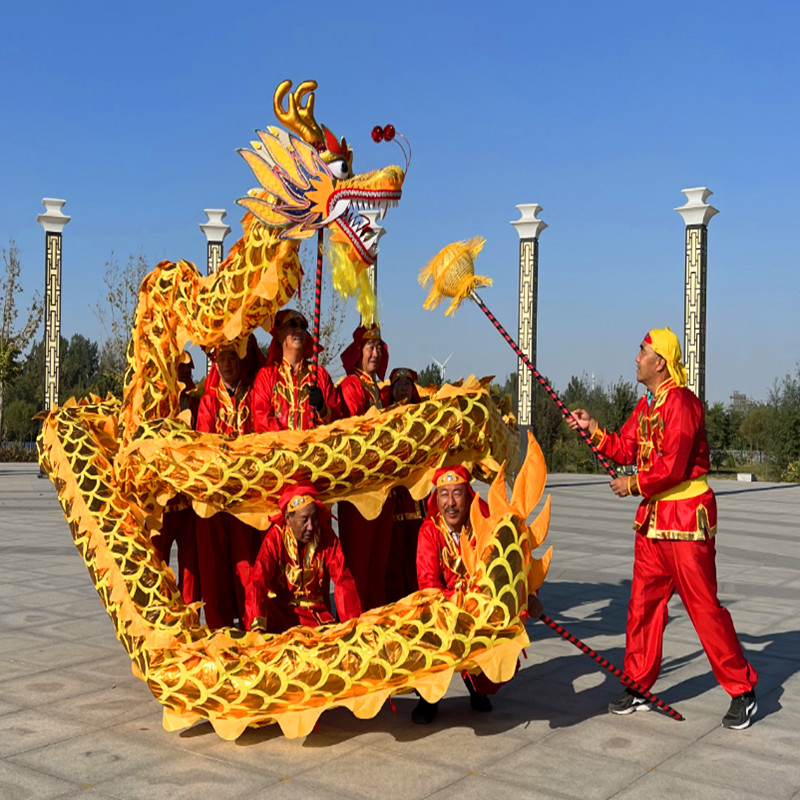 龙灯会传统多人舞龙节日庙会民间运动龙狮手工龙成人健身龙道具