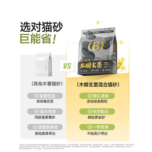 比亿奇木樨玄墨木薯混合黑豆腐猫