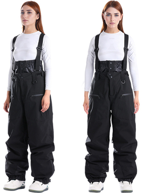 gsousnow分体背带滑雪裤男女加厚夹棉保暖双板防风防水雪地冲锋裤