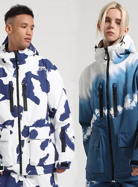 gsousnow滑雪服男女上衣专业单双板防水冬季保暖小众雪地服冲锋衣