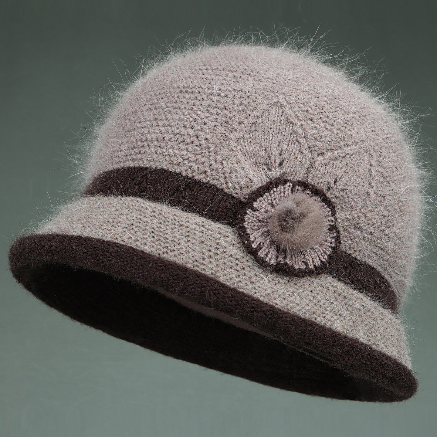 秋冬天女士棉帽子加绒保暖妈妈中老年人毛线帽奶奶老太太针织盆帽