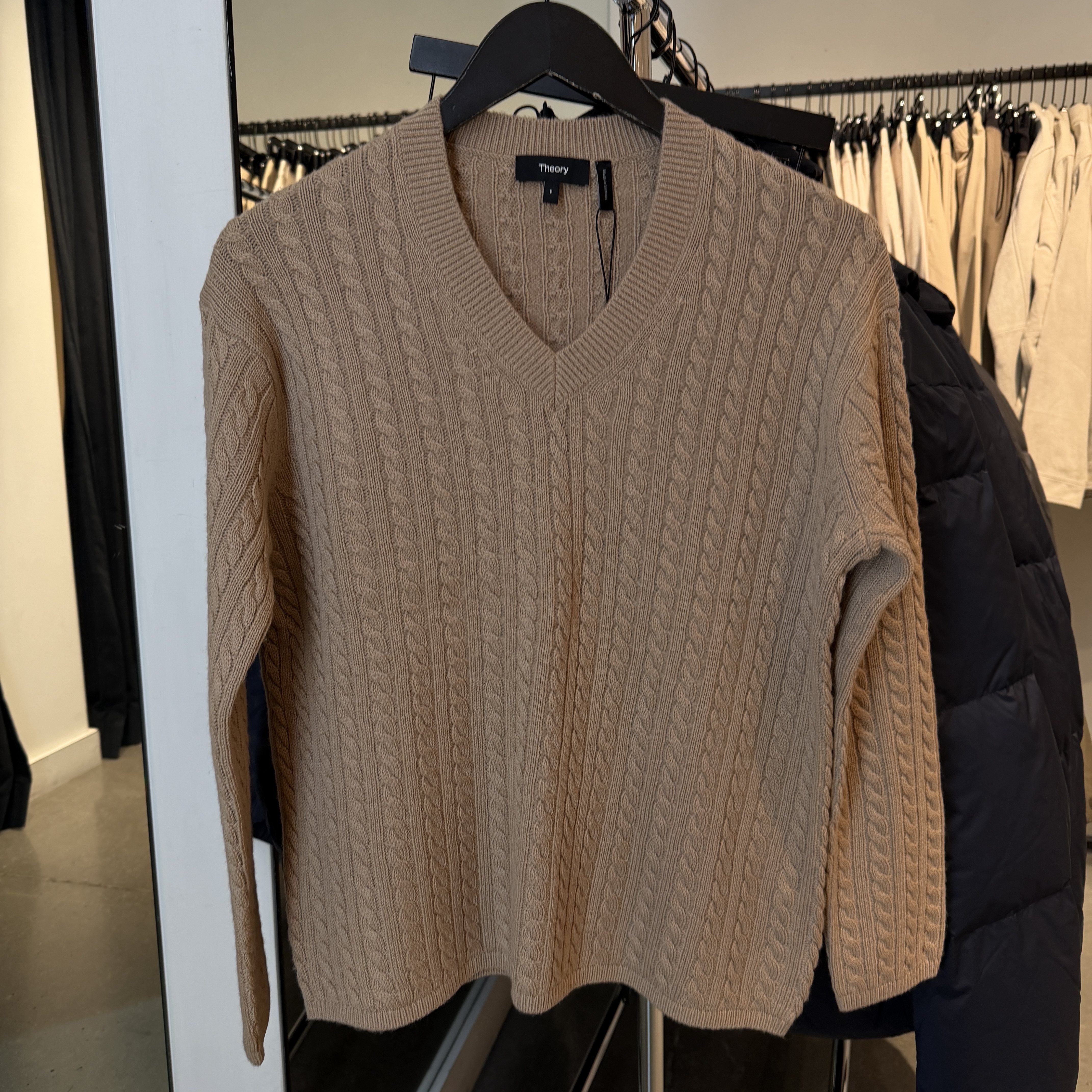 Theory女士羊毛羊绒混纺麻花针织衫 毛衣 美国代购