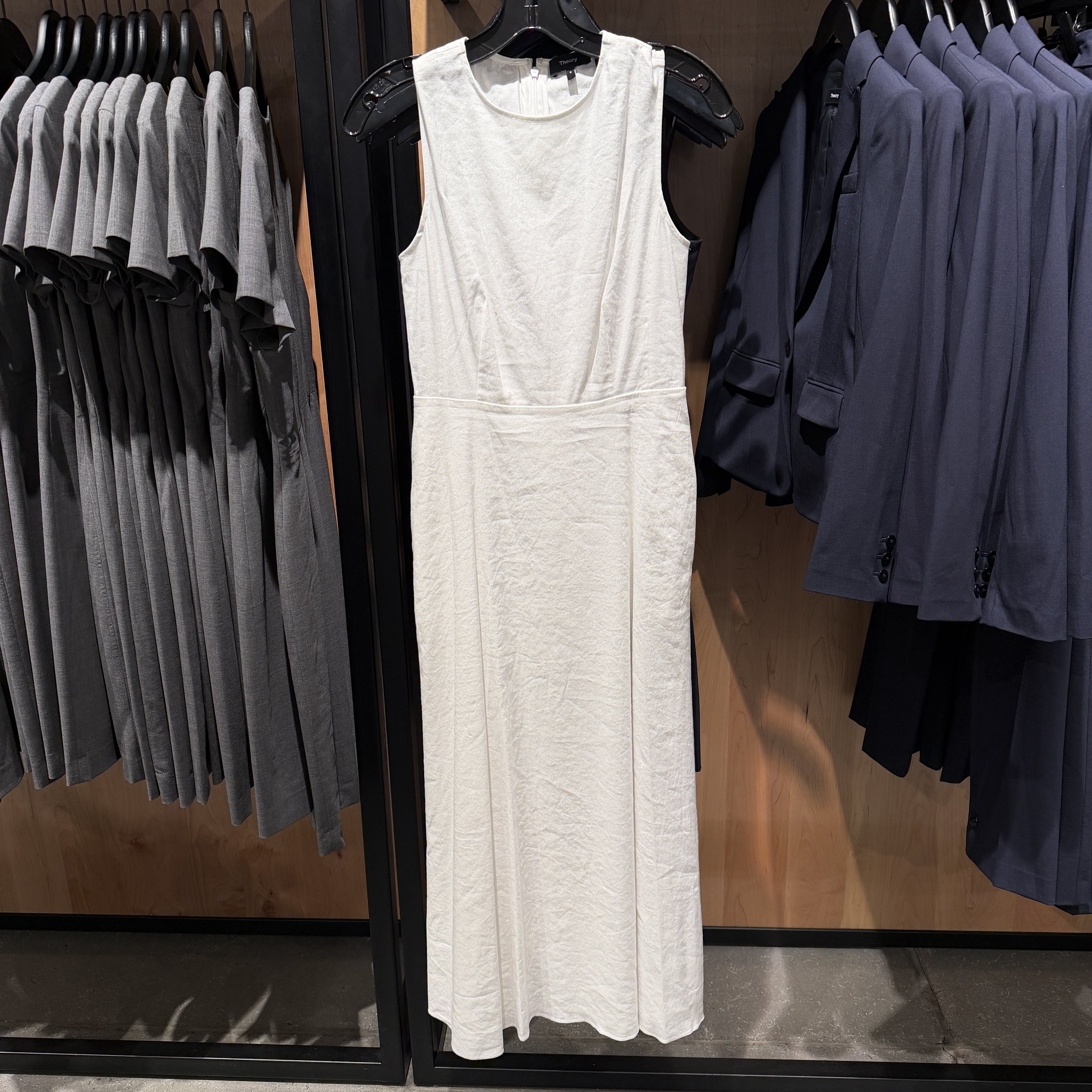 Theory女士亚麻混纺连衣裙 长款无袖连衣裙 美国代购,女装/女士精品,连衣裙,淘宝优惠券,粉丝福利购,淘宝优惠卷