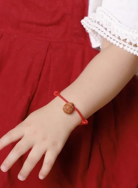 婴幼儿宝宝手链小孩儿童天然桃核