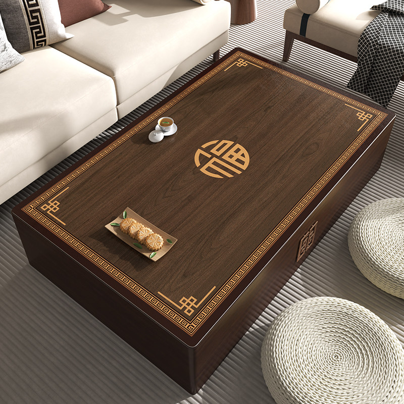 新中式茶几桌垫防水防油防烫皮革桌布轻奢高级感电视柜台面保护垫,居家布艺,桌布,淘宝优惠券,粉丝福利购,淘宝优惠卷