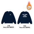 Front and Back Style-Three Rows of English [Plus Velvet] Navy Blue