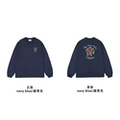 Front and Rear Models-Flower Pattern Navy Blue
