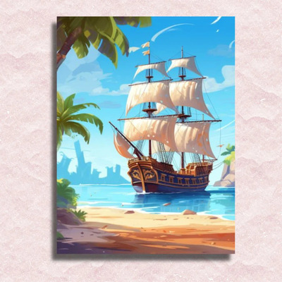 椰岛航迹数字油画diy风景客厅填色手绘成人减压高级版装饰画