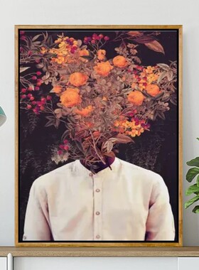 花朵男人数字油画diy风景客厅填色手绘成人减压高级版装饰画