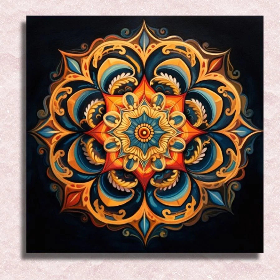 夜金曼陀罗数字油画diy风景客厅填色手绘成人减压高级版装饰画