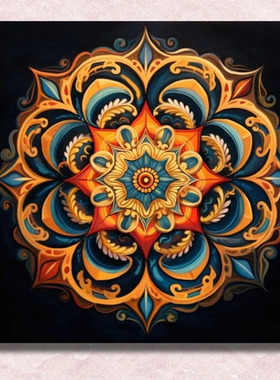 夜金曼陀罗数字油画diy风景客厅填色手绘成人减压高级版装饰画