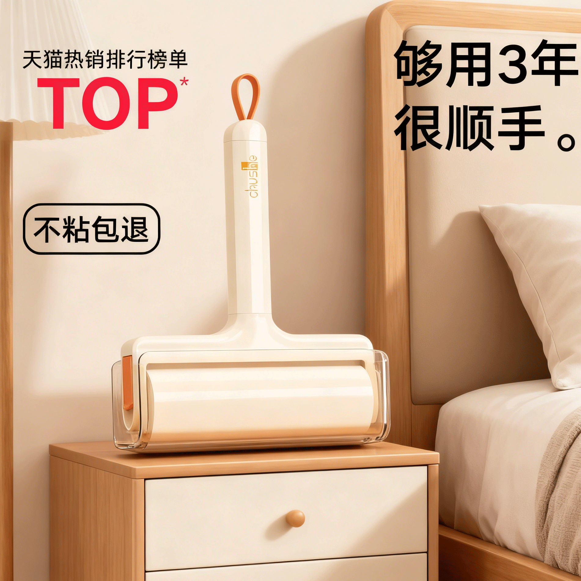 粘毛器滚筒家用床上头发滚刷可撕式替换卷纸黏沾衣服毛发清理神器,收纳整理,衣物除尘滚/粘毛滚,淘宝优惠券,粉丝福利购,淘宝优惠卷