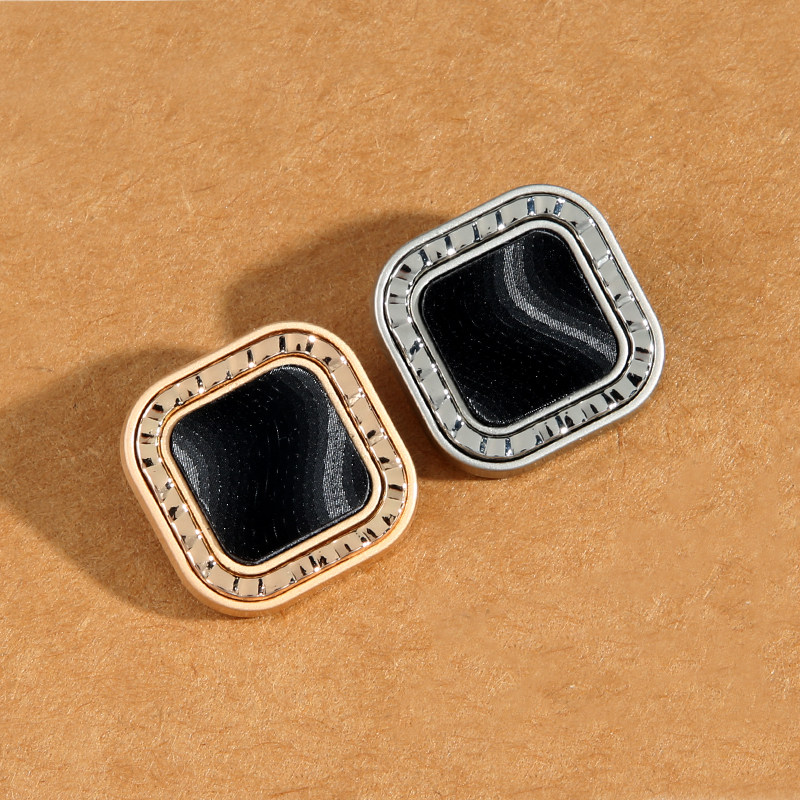 高档方形金属扣子女衣服外套大衣西装百搭钮扣小香风装饰纽扣配件